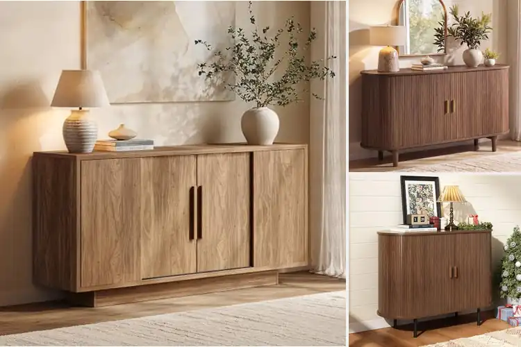 Detailed view of Best Buffet Cabinets With Sliding Doors