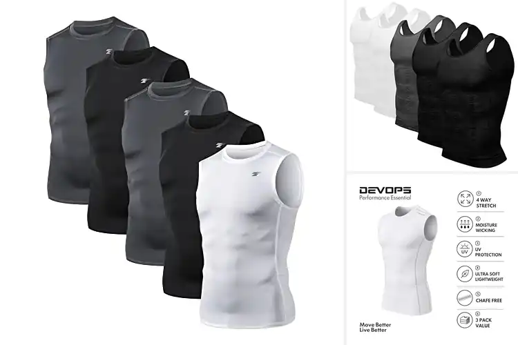Detailed view of Best Men Activewear Compression Tops