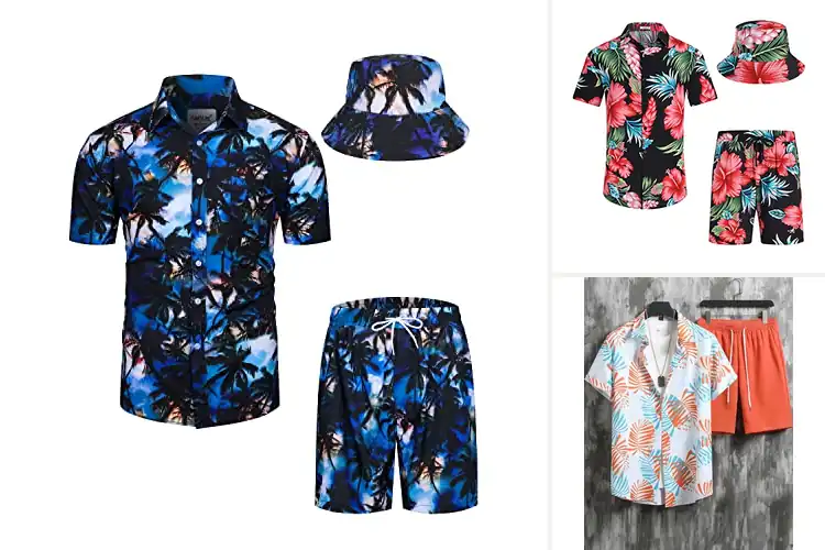 Detailed view of Best Men’s Hawaiian Shirt and Short Sets